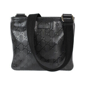 Gucci GG Imprime coated canvas messenger Crossbody bag Black
